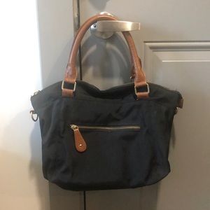 OldNavy black and brown zippered handbag